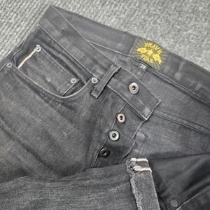 Brave Star Jeans Mens 29 Black Charcoal Wash Slim Tapered Selvedge USA 30x27